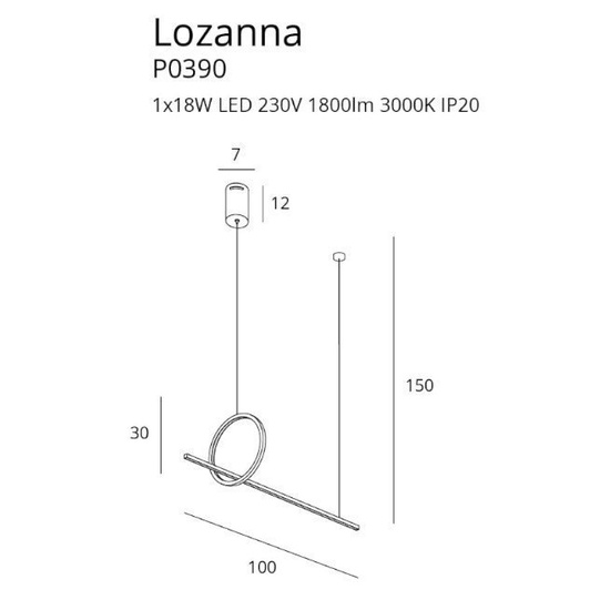 Lampa wisząca Lozanna Złota MAXLIGHT 