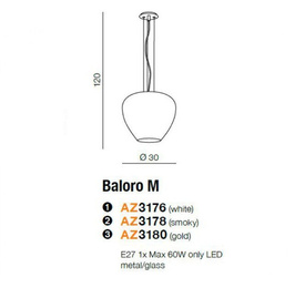 Lampa wisząca Baloro M Smoky Azzardo
