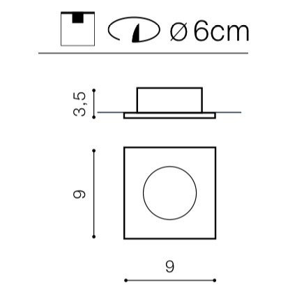 Wpust sufitowy EZIO aluminium IP54 Azzardo