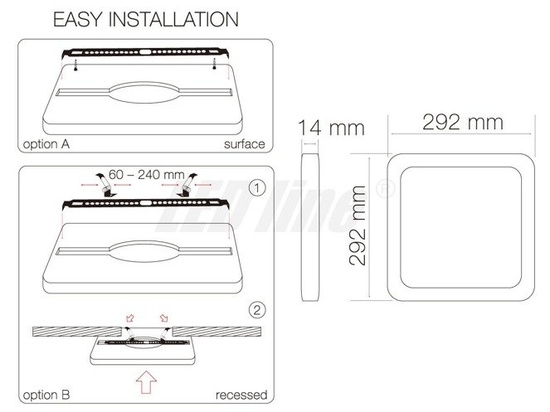 Panel LED line® EasyFix kwadrat 24W 2150lm 2700K biała ciepła