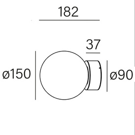 KINKIET MODERN BALL simple midi LED hermetic AQFORM