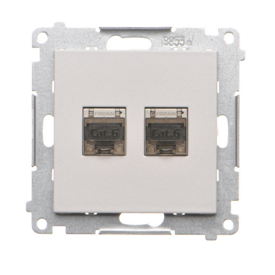 Gniazdo komputerowe podwójne ekranowane RJ45 kat. 6 Simon 55