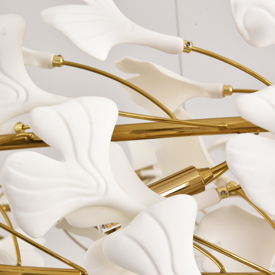 Lampa wisząca Botanika WAVE złoto - biała 125cm 