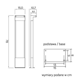 Lampa stojąca zewnętrzna ROTA RT-780 SU-MA
