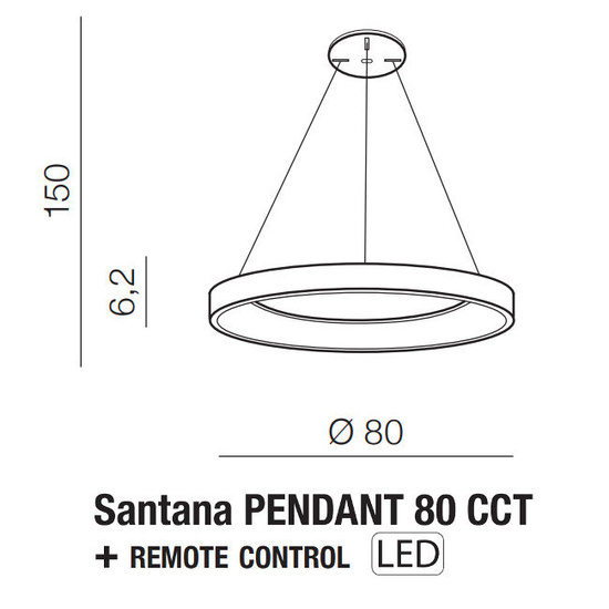 Lampa wisząca Santana 80 CCT z pilotem Azzardo AZ5013