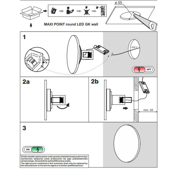 Kinkiet do wbudowania MAXI POINT GK LED AQform