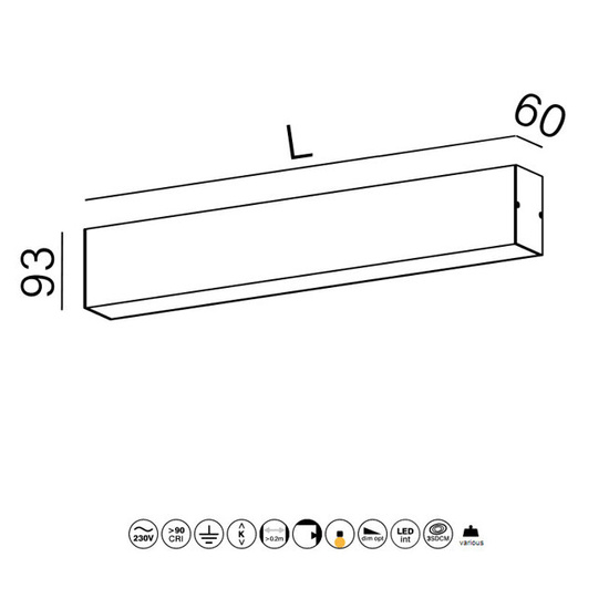 KINKIET SET TRU 198 cm LED MP 2700K AQFORM