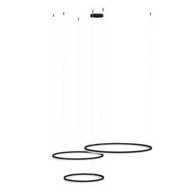 Ściemnialna lampa wisząca Halo 120 + 100 + 80 Black Azzardo + pilot