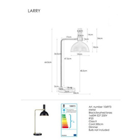 Lampka biurkowa Larry 1L czarna/złota Markslojd