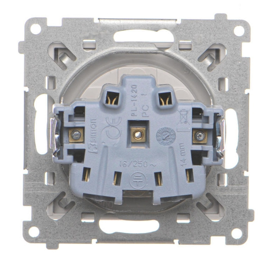 Gniazdo pojedyncze z klapką transparentną Simon 55 