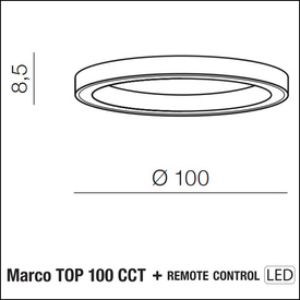 Plafon MARCO TOP 100 CCT z pilotem  Azzardo AZ5037