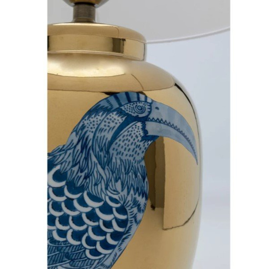 LAMPA STOŁOWA PAJARO Ø35X58 CM ZŁOTA - ABAŻUR BIAŁY - KARE DESIGN