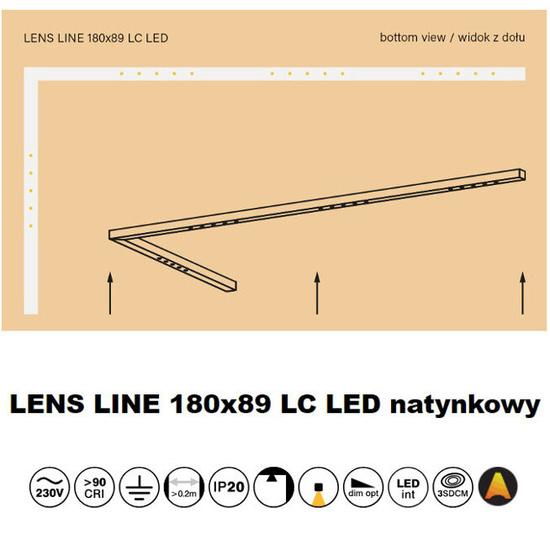 LENS LINE 180x89 RC LED natynkowy AQform