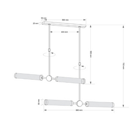 Lampa wisząca OREZZO 2x2 Kutek 