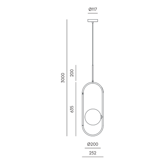 Lampa wisząca ABBACUS S C1258/1/NEG/OPAL Aromas 