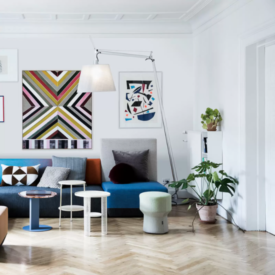 Tolomeo Mega Lampa Stojąca Pergamin Ø 32 cm on/off Artemide