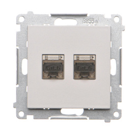 Gniazdo komputerowe podwójne ekranowane RJ45 kat. 6 Simon 55
