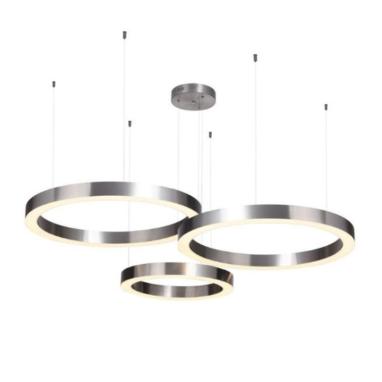Lampa wisząca CIRCLE 40+60+60 LED na jednej podsufitce nikiel
