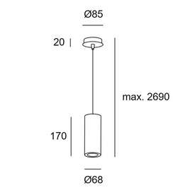 Tuba PIPE biały 00-0073-14-05 Leds-C4