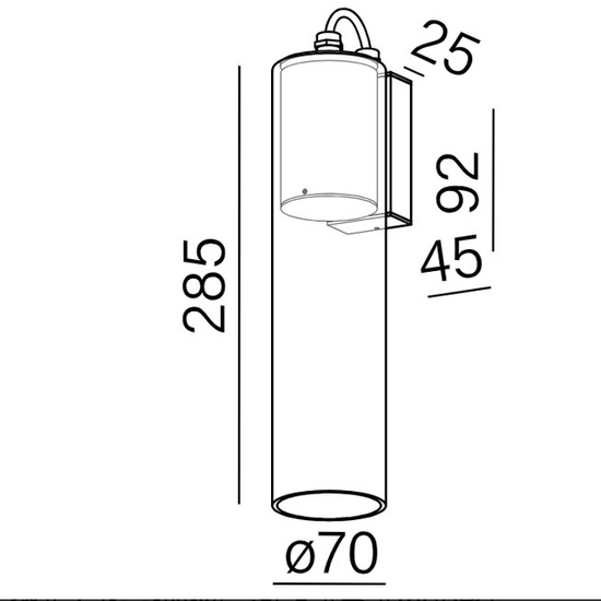 KINKIET MODERN GLASS TR Tube LED 230V hermetic AQFORM 