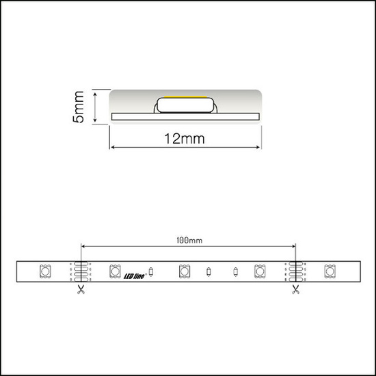 Taśma LED line 150 SMD5050 12V RGB 7,2W IP67