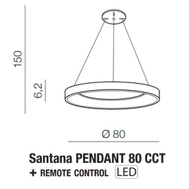 Lampa wisząca Santana 80 CCT z pilotem Azzardo AZ5013