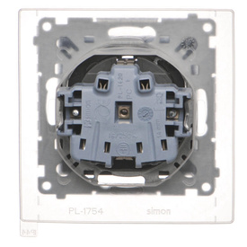 Gniazdo pojedyncze z klapą transparentną typu Schuko Simon 55