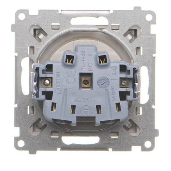 Gniazdo pojedyncze z klapką transparentną Simon 55 