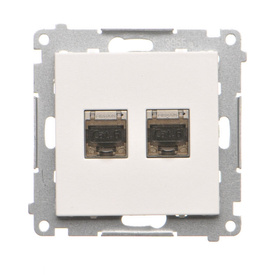 Gniazdo komputerowe podwójne ekranowane RJ45 kat. 6 Simon 55