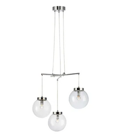 Lampa wisząca SICILY Pendant 3L Chrome/Clear
