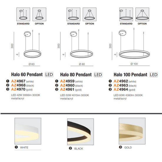 Lampa wisząca Halo 80 Gold Azzardo