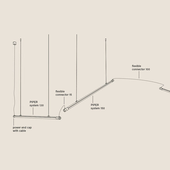 PIPER system LED zwieszany - lampa modułowa 130 cm