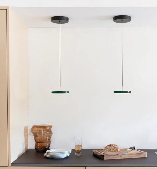 Lampa wisząca Asteria mikro ciemna zieleń UMAGE