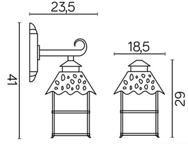 Kinkiet zewnętrzny CADIZ K 3012/1/Z SU-MA