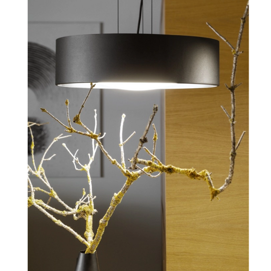 Lampa wisząca VERO czarna, 45 cm, czarne wnętrze KASPA