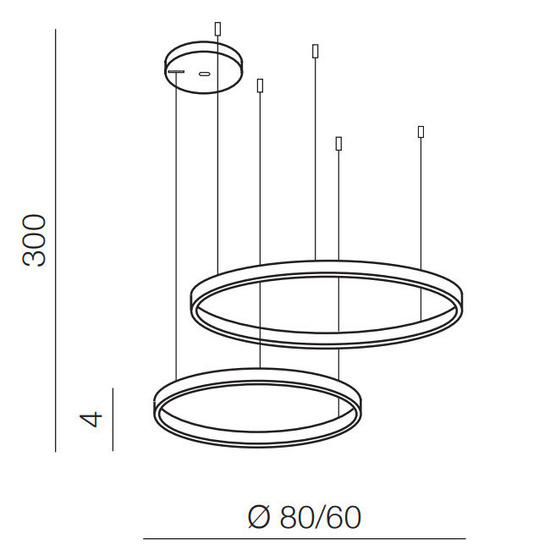 Ściemnialna lampa wisząca Halo 80 + 60 biała Azzardo + pilot