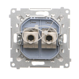 Gniazdo komputerowe podwójne ekranowane RJ45 kat. 6 Simon 55