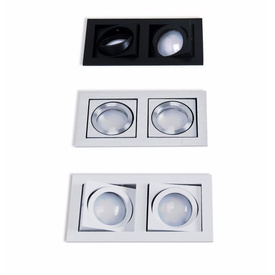 Czarny podwójny wpust sufitowy PACO 2 Azzardo