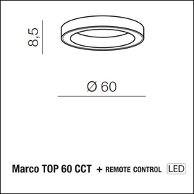 Plafon MARCO TOP 60 CCT z pilotem  Azzardo AZ5032