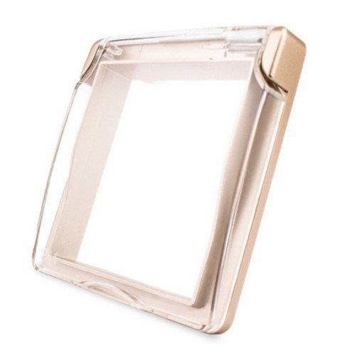 Gniazdo złote z bolcem w szklanej ramce z klapką bryzgoszczelną LIVOLO