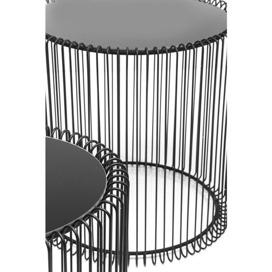 Zestaw dwóch stolików kawowych Wire Black Kare Design 79578 