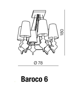 Lampa wisząca Baroco 6 Azzardo