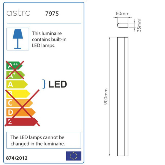 KINKIET ŁAZIENKOWY LED ARTEMIS 900 ASTRO LIGHTING
