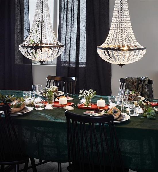 Żyrandol kryształowy GRÄNSÖ Markslojd 107027 czarny