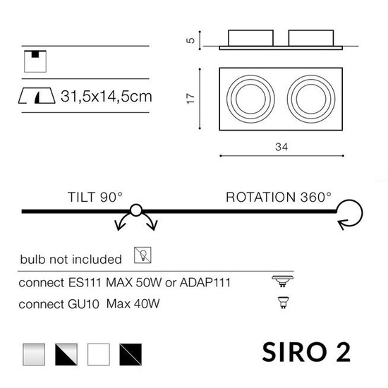 Wpust kierunkowy SIRO 2 aluminum Azzardo