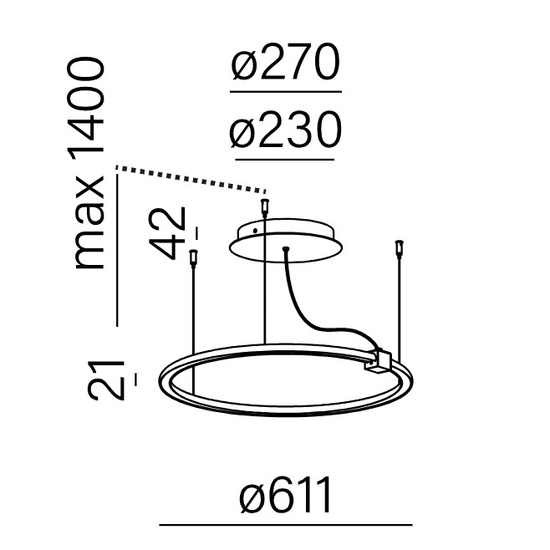 Lampa wisząca BUCLO down LED AQFORM