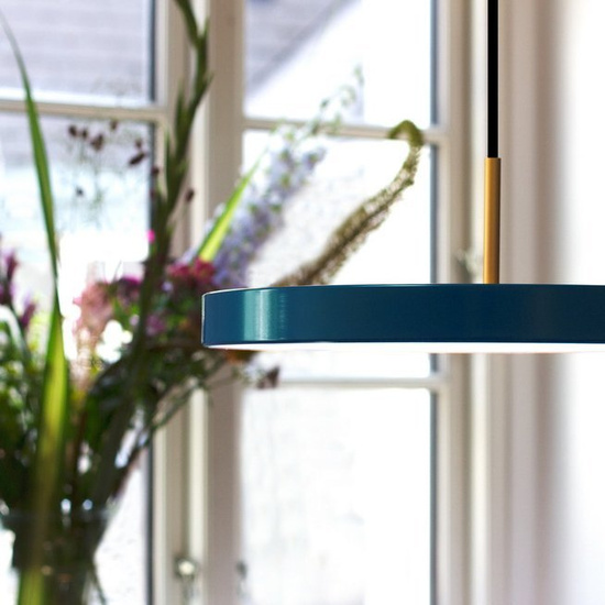 Lampa wisząca Asteria medium niebieski petrol UMAGE