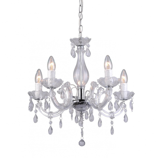 Biały żyrandol z kryształkami MAGNOLIA RLD94016-5A