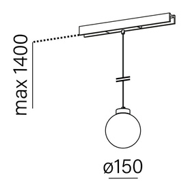 Oprawa wisząca MODERN BALL simple midi LED do szynoprzewodów multitrack AQform