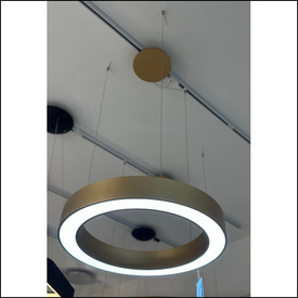 Złota lampa wisząca Marco 80 CCT z pilotem Azzardo AZ5048